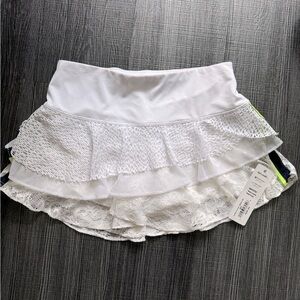 NWT Lucky in Love Tennis Skirt/Skort- white lace